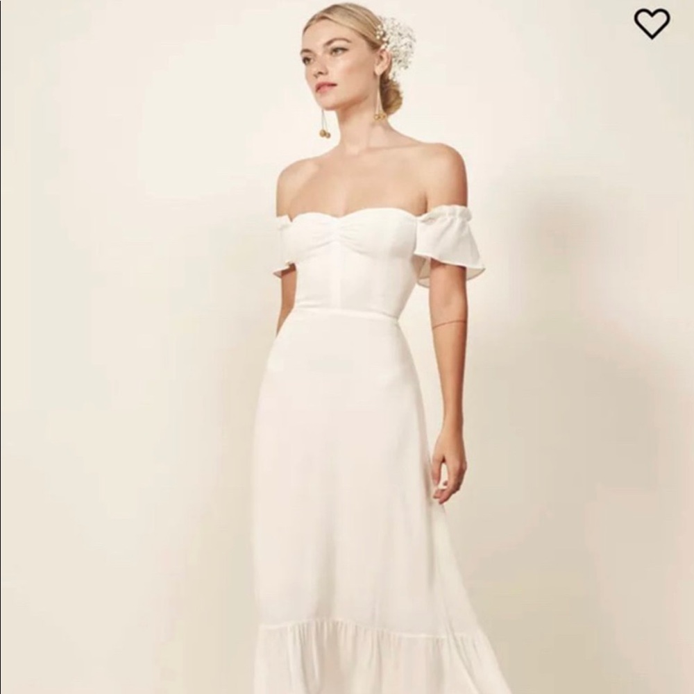 like new reformation butterfly dress ivory size 2